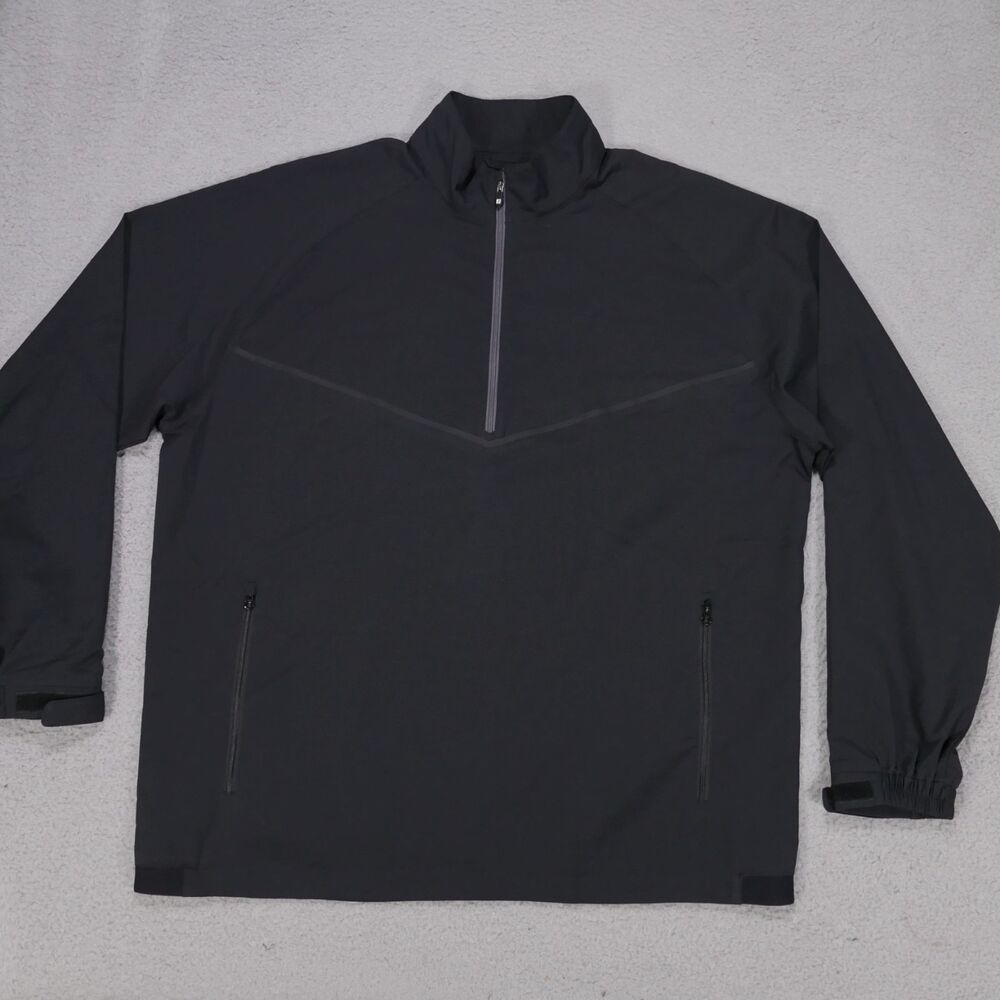 FootJoy Golf Half Zip Short Sleeve Pullover Wind Shirt Mens XL Black